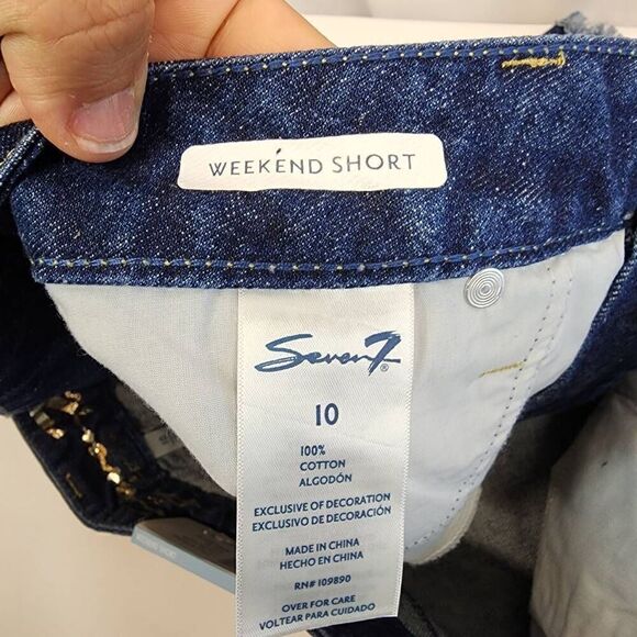 Seven7 Size 10 Women's Weekend Shorts Fray Hem Denim NWT K2 - Picture 7 of 8